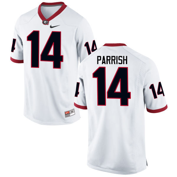Men Georgia Bulldogs #14 Malkom Parrish College Football Jerseys-White